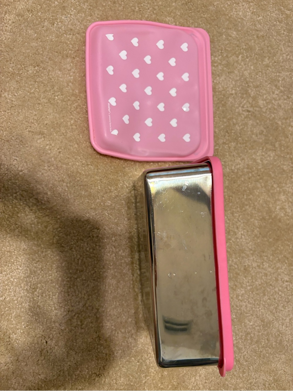 Pottery Barn Kids Pink and White Heart Lunchbox Container - Picture 3 of 3